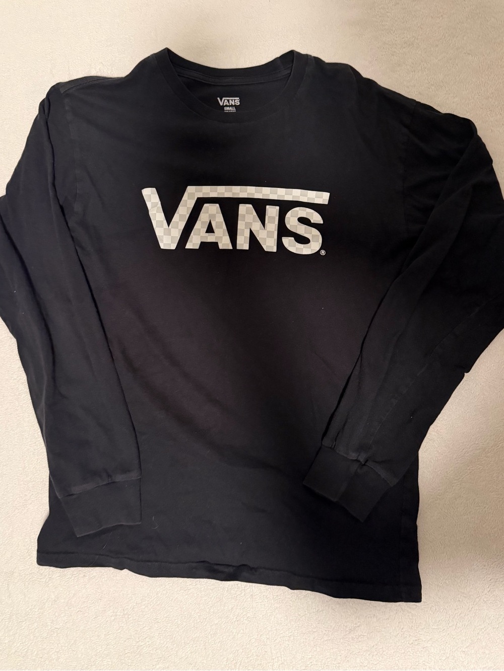 Vans Black Crewneck Logo Long Sleeve